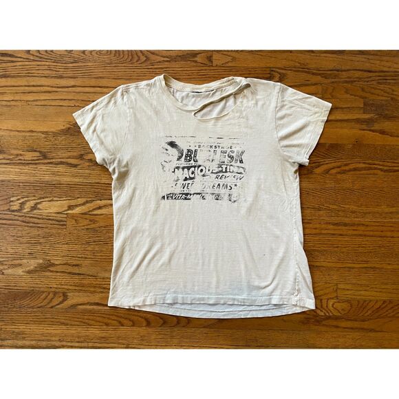 Vintage White Single Stitch Backstage Burlesk T Shirt Tee Top Mens Size Small - Picture 3 of 8